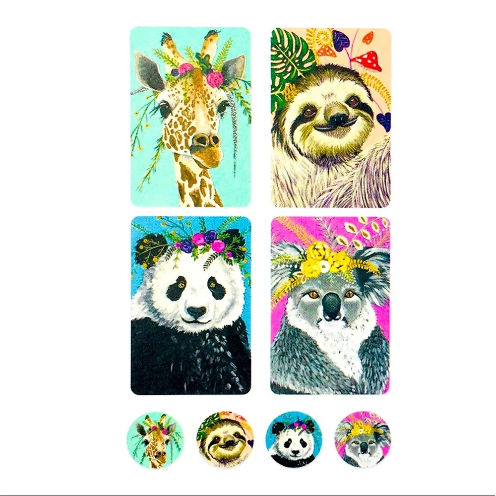 OCS Flower Crown Friends Window Boxed Set of Note Cards w/Stickers (NCS08) 12 ct